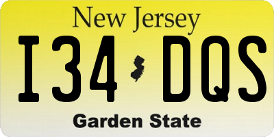 NJ license plate I34DQS
