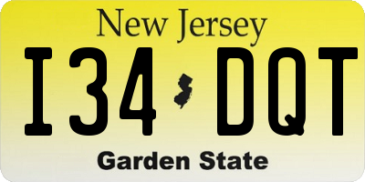 NJ license plate I34DQT