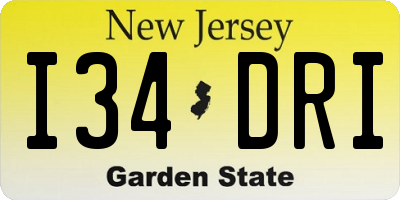 NJ license plate I34DRI