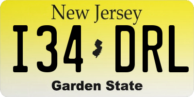 NJ license plate I34DRL