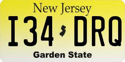 NJ license plate I34DRQ