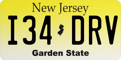 NJ license plate I34DRV