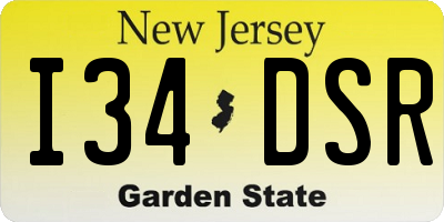 NJ license plate I34DSR