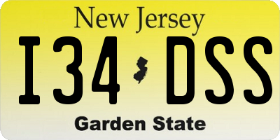 NJ license plate I34DSS