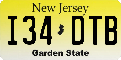 NJ license plate I34DTB