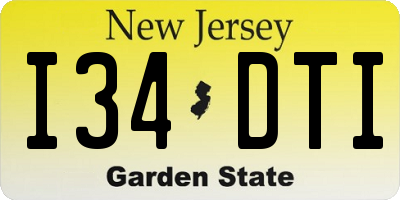 NJ license plate I34DTI