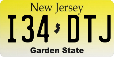NJ license plate I34DTJ