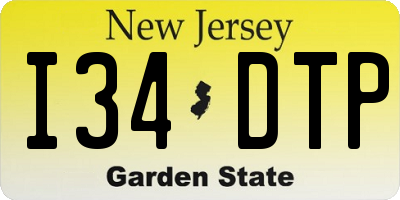 NJ license plate I34DTP