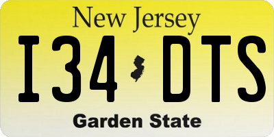 NJ license plate I34DTS
