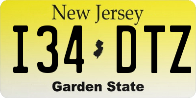 NJ license plate I34DTZ