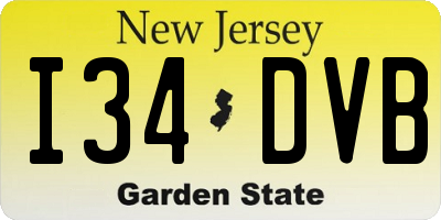 NJ license plate I34DVB