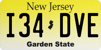 NJ license plate I34DVE