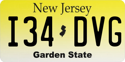 NJ license plate I34DVG