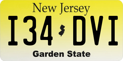 NJ license plate I34DVI