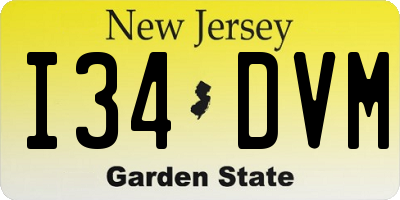 NJ license plate I34DVM
