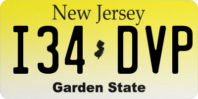 NJ license plate I34DVP