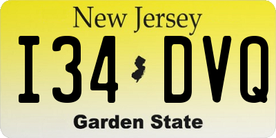 NJ license plate I34DVQ