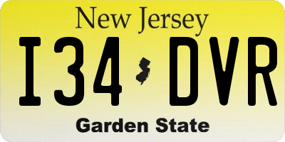 NJ license plate I34DVR