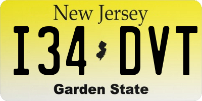 NJ license plate I34DVT