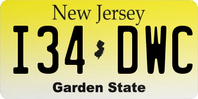 NJ license plate I34DWC