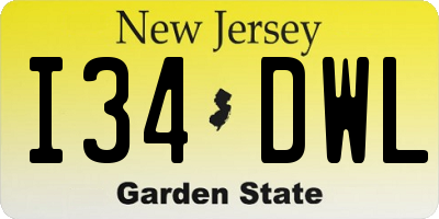 NJ license plate I34DWL