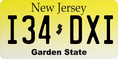 NJ license plate I34DXI