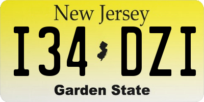 NJ license plate I34DZI
