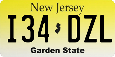 NJ license plate I34DZL