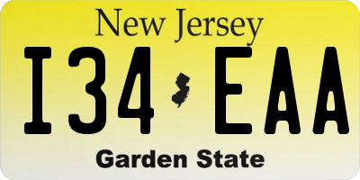 NJ license plate I34EAA