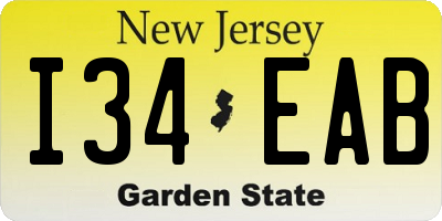 NJ license plate I34EAB