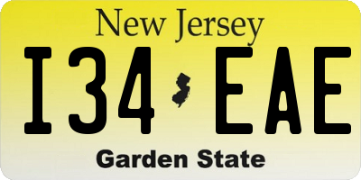 NJ license plate I34EAE