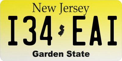 NJ license plate I34EAI