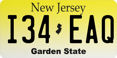 NJ license plate I34EAQ