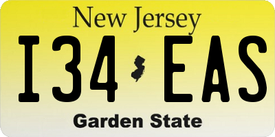 NJ license plate I34EAS