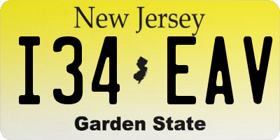 NJ license plate I34EAV