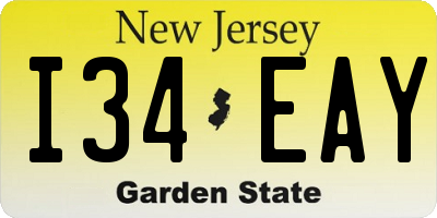NJ license plate I34EAY