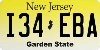 NJ license plate I34EBA