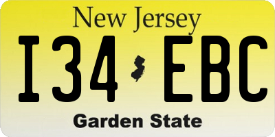 NJ license plate I34EBC