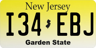 NJ license plate I34EBJ