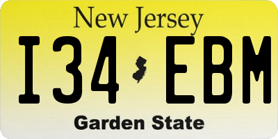 NJ license plate I34EBM
