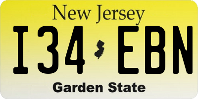 NJ license plate I34EBN