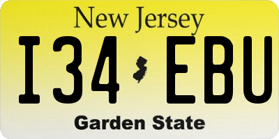 NJ license plate I34EBU