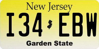NJ license plate I34EBW