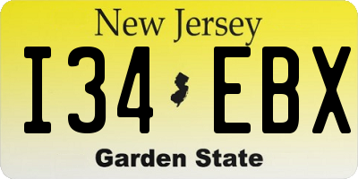NJ license plate I34EBX
