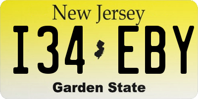 NJ license plate I34EBY