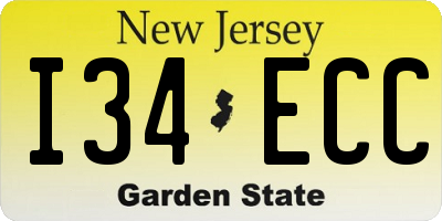 NJ license plate I34ECC