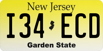 NJ license plate I34ECD