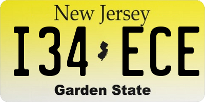 NJ license plate I34ECE