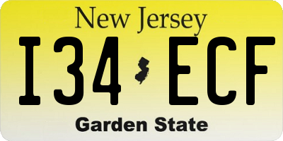 NJ license plate I34ECF