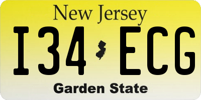NJ license plate I34ECG